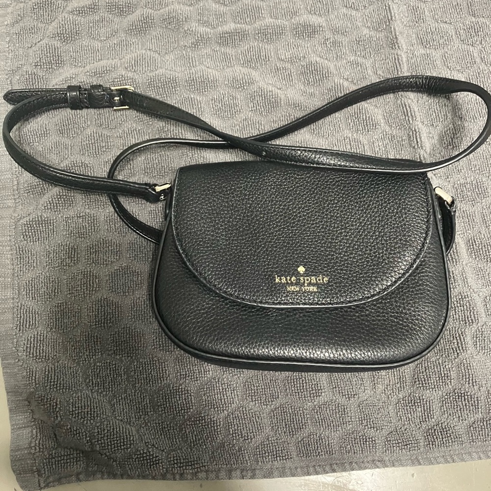 kate spade Black Pebbled Leather Crossbody Bag
